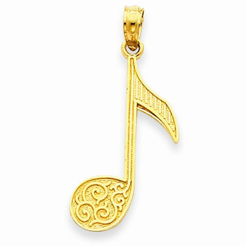 14k Gold Music Note pendant, Pretty Pendants for Necklace