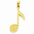14k Gold Music Note pendant, Pretty Pendants for Necklace