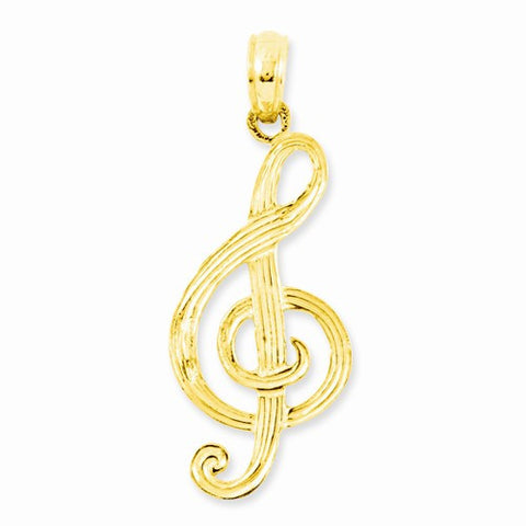 14k Gold Clef Note Pendant, Pendants for Necklace