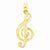 14k Gold Clef Note Pendant, Pendants for Necklace