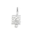 Music Note Charm in 14k White Gold