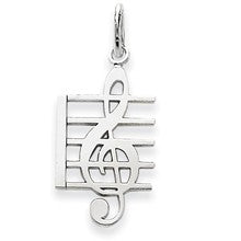 14k White Gold Music Note Charm hide-image