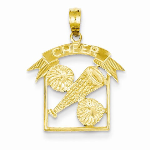 14k Gold Cheer Pendant, Pendants for Necklace