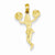 14k Gold Cheerleader with Pom-Poms pendant, Stylish Pendants for Necklace