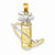 14k Gold and Rhodium Golf Bag Pendant, Pendants for Necklace