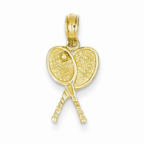 14k Gold Tennis Racquets Pendant, Pendants for Necklace