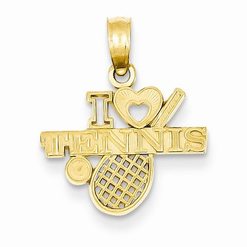 14k Gold I Heart Tennis Pendant, Pendants for Necklace