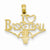14k Gold I Heart Basketball w/Ball & Net Pendant, Pendants for Necklace