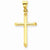 14k Gold 3-D Polished Hollow Cross pendant, Fine Pendants for Necklace