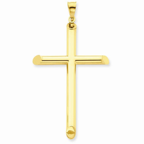 14k Gold 3-D Polished Hollow Cross pendant, Alluring Pendants for Necklace