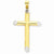14k Gold w/Rhodium 3-D Hollow Cross pendant, Appealing Pendants for Necklace