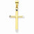 14k Gold w/Rhodium 3-D Hollow Cross pendant, Adorable Pendants for Necklace