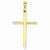 14k Gold w/Rhodium 3-D Hollow Cross pendant, Beautiful Pendants for Necklace