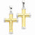 14k Gold Two-tone & Rhodium Reversible Cross Pendant, Pendants for Necklace