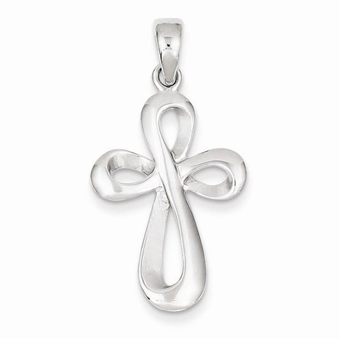 14k White Gold Cross Pendant, Dazzling Pendants for Necklace