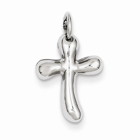 14k White Gold Small Freeform Cross Pendant, Pendants for Necklace