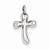 14k White Gold Small Freeform Cross Pendant, Pendants for Necklace