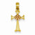 14k Gold Two-tone Flower Cross Pendant, Pendants for Necklace