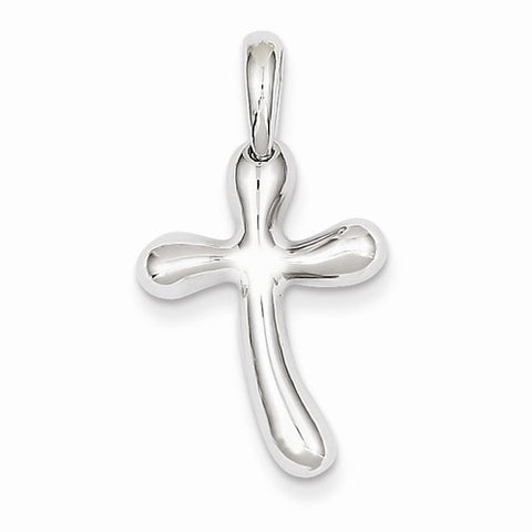 14k White Gold Freeform Cross Pendant, Pendants for Necklace