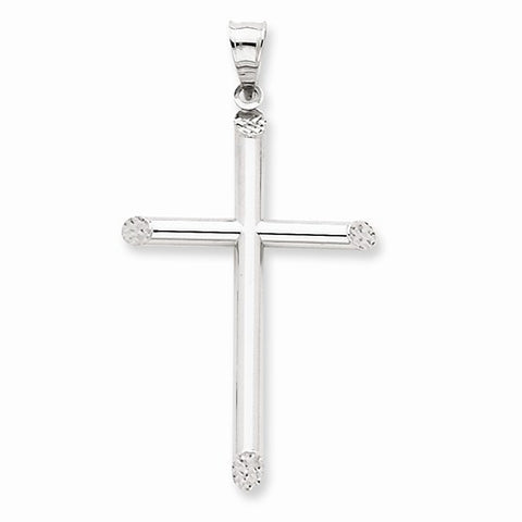 14k White Gold Hollow Cross pendant, Gorgeous Pendants for Necklace
