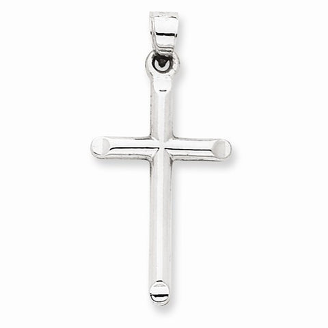 14k White Gold Hollow Cross Pendant, Lovely Pendants for Necklace