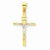 14k Gold Two-tone INRI Crucifix Pendant, Charm