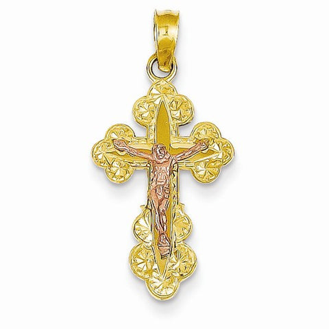14k Gold Two-tone Crucifix Pendant, Beautiful Pendants for Necklace
