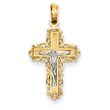 14k Gold Two-tone Crucifix Charm hide-image