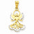 14k Gold w/Rhodium Love Angel Pendant, Pendants for Necklace
