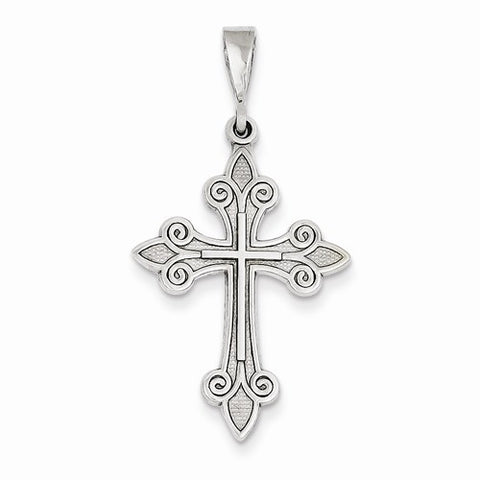 14k White Gold Cross Pendant, Fine Pendants for Necklace