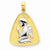 14k Gold w/Rhodium Praying Angel Disc Pendant, Pendants for Necklace
