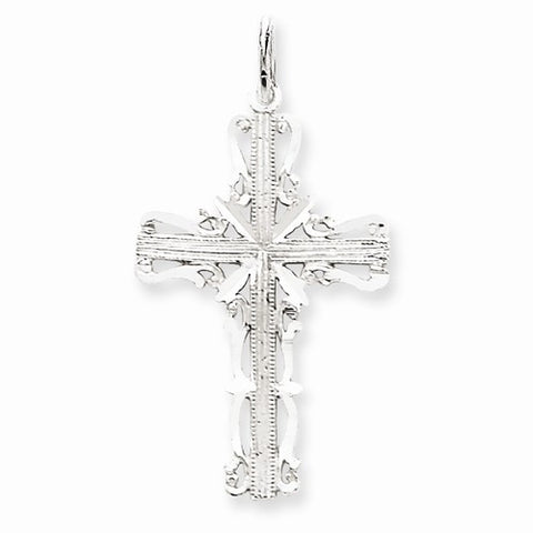 14k White Gold Latin Cross Pendant, Pretty Pendants for Necklace