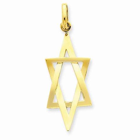 14k Gold Elongated Star of David Pendant, Pendants for Necklace
