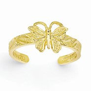 14k Yellow Gold Butterfly Toe Ring