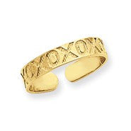 14k Yellow Gold X & O Pattern Toe Ring
