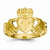 14k Yellow Gold Diamond-cut Claddagh Ring