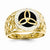 14k Yellow Gold and Rhodium Onyx Diamond Ring