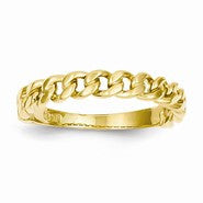 14k Yellow Gold Chain Link Band Ring