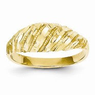 14k Yellow Gold Diamond-Cut Dome Ring