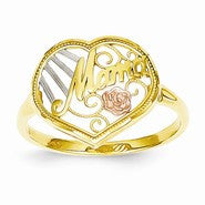 14k Tri-tone Mama w/Rose Ring