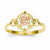 14k Two-tone Diamond-Cut Rose & Heart Ring