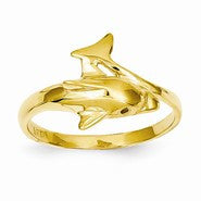 14k Yellow Gold Dolphin Ring