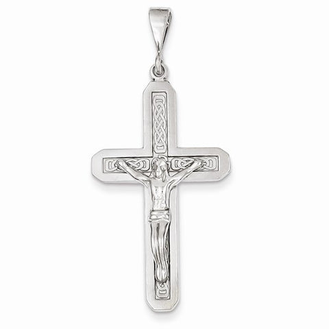 14k White Gold Crucifix Pendant, Alluring Pendants for Necklace