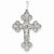 14k White Gold Diamond-Cut Crucifix Pendant, Pendants for Necklace