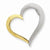 14k Gold Two-tone Polished Tilted Heart with Hidden Bail Slide Pendant, Pendants for Necklace