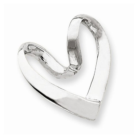 14k White Gold Heart Slide Pendant, Pendants for Necklace