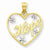 14k Gold & Rhodium Diamond-cut Hope Heart Pendant, Pendants for Necklace