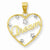 14k Gold & Rhodium Dream in Heart with Floating Star Pendant, Pendants for Necklace