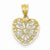 14k Gold & Rhodium Diamond-cut Fancy Filigree Heart Pendant, Pendants for Necklace