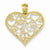 14k Gold Heart w/Peace Signs Pendant, Pendants for Necklace